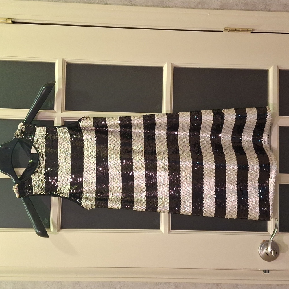 "GB for girls" Girls SZ. L, Black and silver/gold, A-line, sleeveless dress